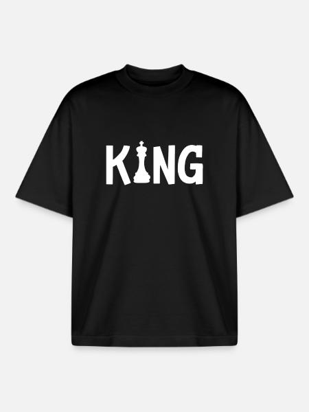 Chess Chess Player King - Boxy Heavyweight Unisex Organic T-Shirt by Stanley/Stella - black