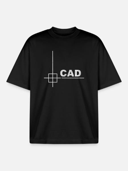 Minimal CAD Designer Engineering Design - Boxy Heavyweight Unisex Organic T-Shirt by Stanley/Stella - black