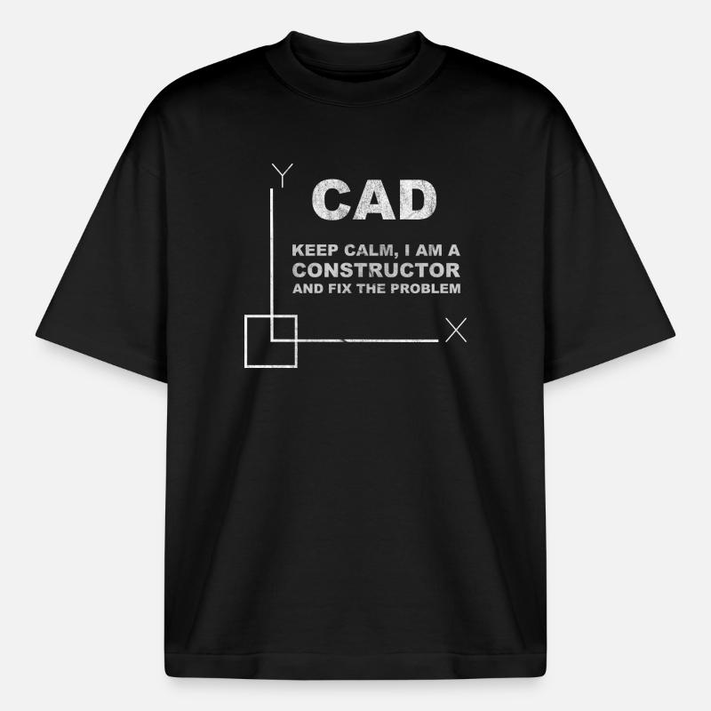 CAD Keep Calm Constructor Engineering - Boxy Heavyweight Unisex Organic T-Shirt von Stanley/Stella - Schwarz