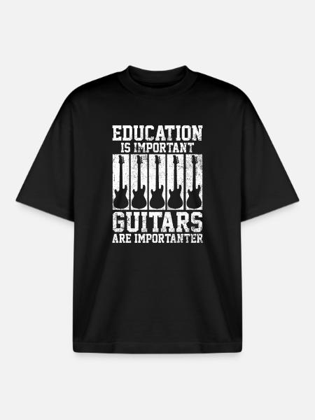 Guitarist Guitarist Guitar Player - Boxy Heavyweight Unisex Organic T-Shirt by Stanley/Stella - black