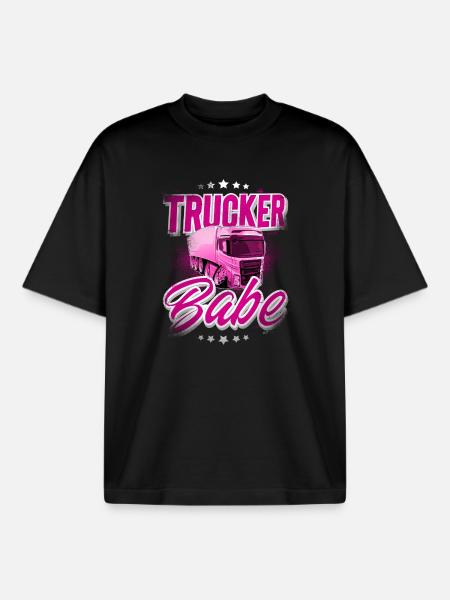 Truck driver Trucker Babe - Boxy Heavyweight Unisex Organic T-Shirt by Stanley/Stella - black
