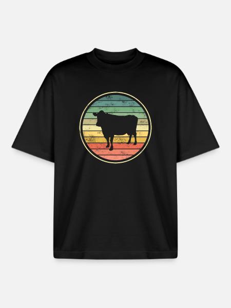 Kuh Kühe - Boxy Heavyweight Unisex Organic T-Shirt von Stanley/Stella - Schwarz