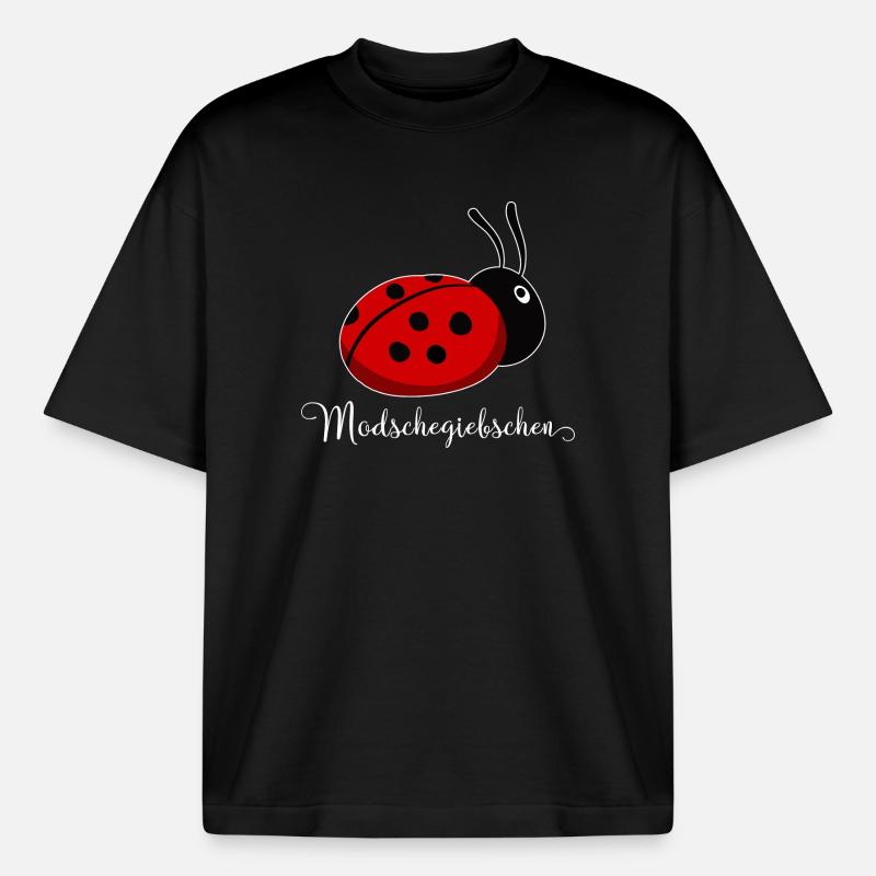 Modschegiebchen Ladybug Saxon Gift Idea - Boxy Heavyweight Unisex Organic T-Shirt by Stanley/Stella - black