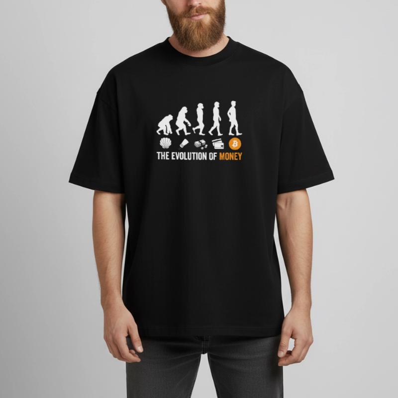 Evolution de l’argent bitcoin T-shirt unisexe boxy épais biologique Stanley/Stella