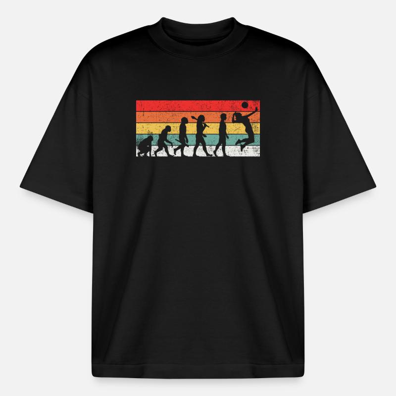 Volleyball Evolution - Boxy Heavyweight Unisex Organic T-Shirt von Stanley/Stella - Schwarz