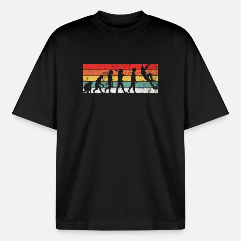 Kletterer Evolution - Heavyweight Unisex Boxy T-Shirt von stanley/stella	 - Schwarz
