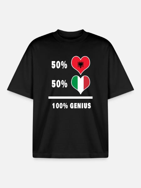 Italia e Albania brillanti / Regalo - T-shirt unisex boxy pesante biologica di Stanley/Stella - nero