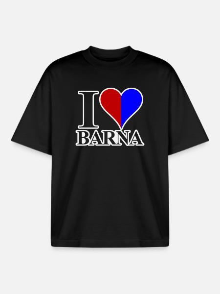 I love Barna - Boxy Heavyweight Unisex Organic T-Shirt by Stanley/Stella - black