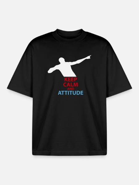 Calm and Attitude Silhouette - Boxy Heavyweight Unisex Organic T-Shirt by Stanley/Stella - black