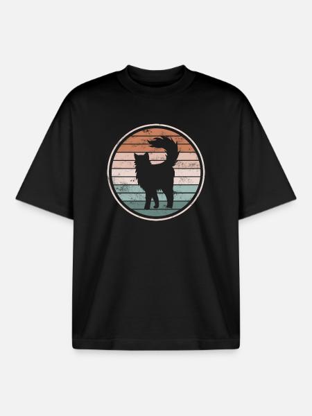 Chats Chats - T-shirt unisexe boxy épais biologique Stanley/Stella - noir