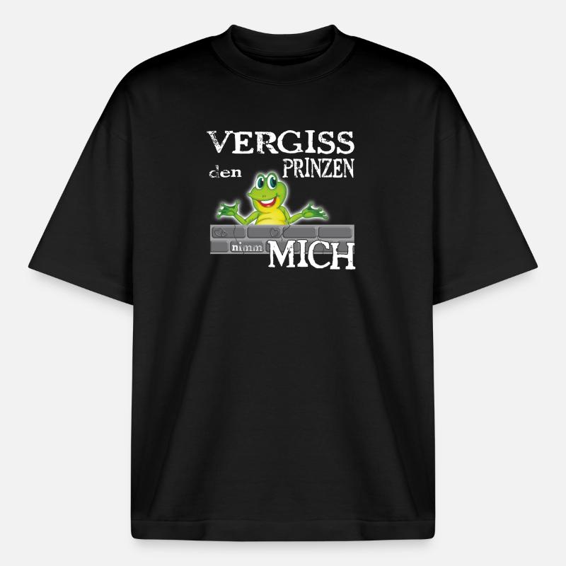 Frosch König textile Geschenkidee - Boxy Heavyweight Unisex Organic T-Shirt von Stanley/Stella - Schwarz