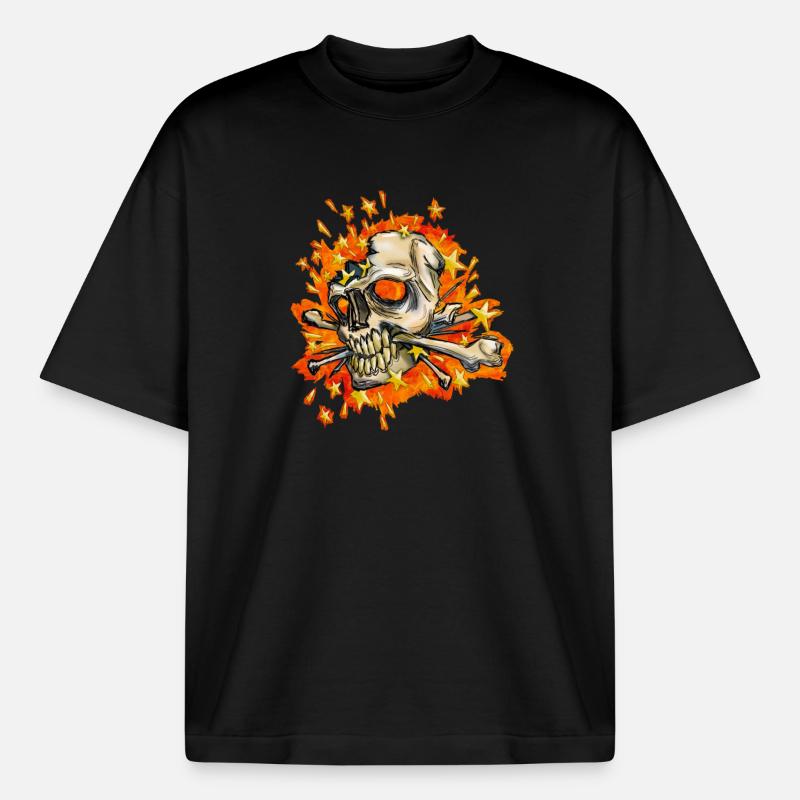 exploding skull - Boxy Heavyweight Unisex Organic T-Shirt von Stanley/Stella - Schwarz