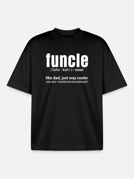 Funch Dad Definition Graphic Tee - Boxy Heavyweight Unisex Organic T-Shirt by Stanley/Stella - black