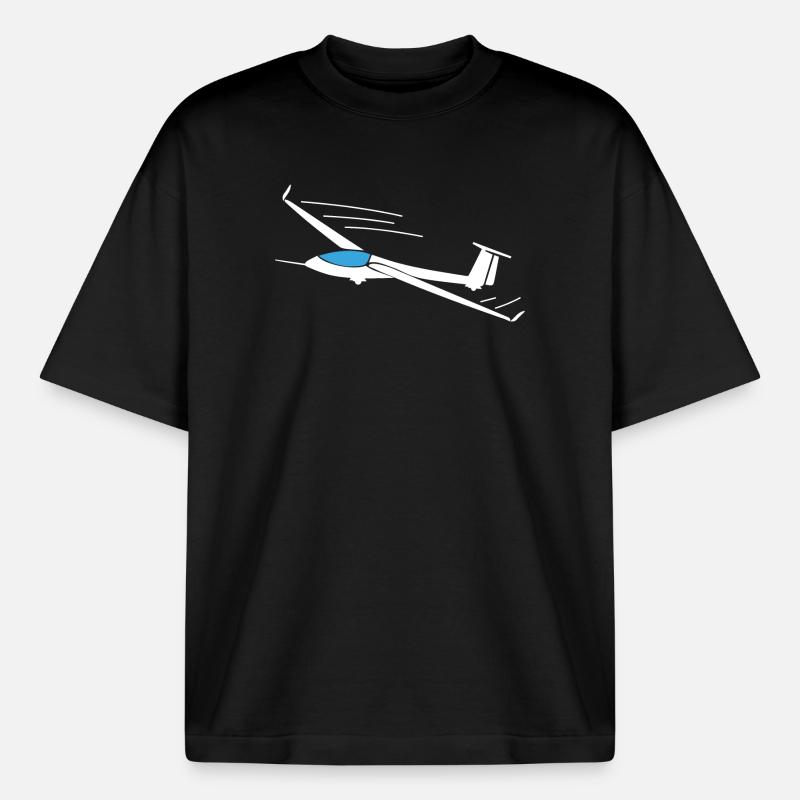 Glider glider pilot gift ideas - Boxy Heavyweight Unisex Organic T-Shirt by Stanley/Stella - black