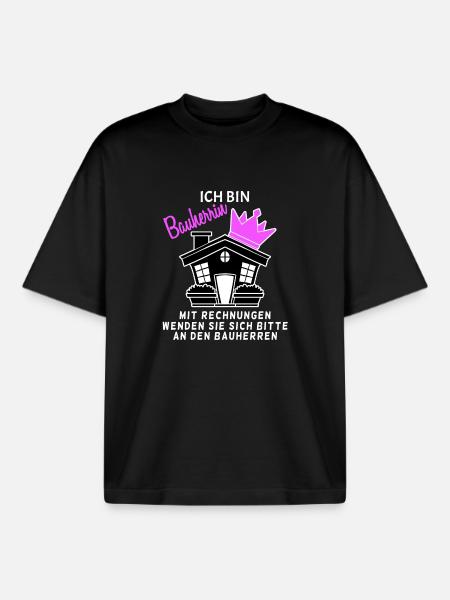 Bauherrin Hausbau - Boxy Heavyweight Unisex Organic T-Shirt von Stanley/Stella - Schwarz