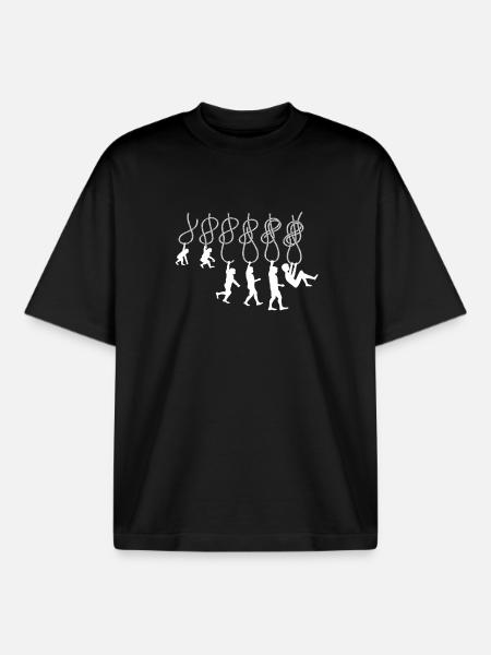 Evolution Klettern Kletterknoten Achter Knoten - Boxy Heavyweight Unisex Organic T-Shirt von Stanley/Stella - Schwarz