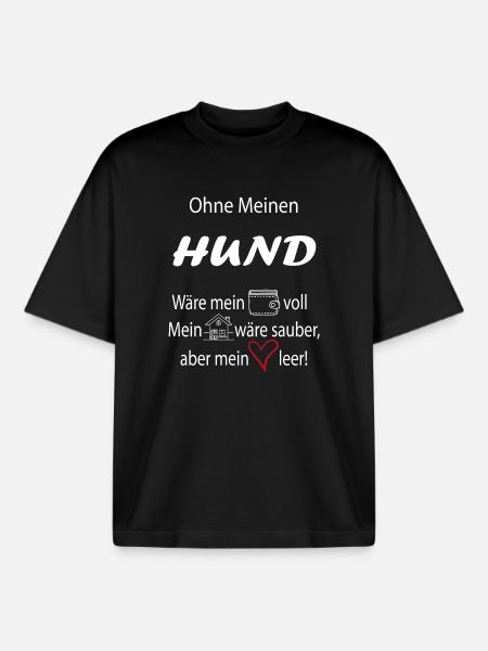Ohne mein Hund - Boxy Heavyweight Unisex Organic T-Shirt von Stanley/Stella - Schwarz