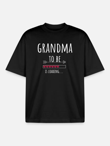 Bedstemor Bedstemor Gravid Gave Bedstemor at være - Stanley/Stella unisex boxy heavyweight T-shirt økologisk - sort