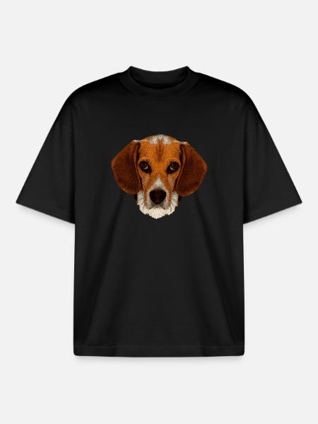 jagdhunde, Beagle leinwand optik - Boxy Heavyweight Unisex Organic T-Shirt von Stanley/Stella - Schwarz