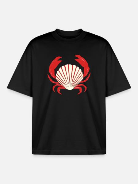 Red Crab - Boxy Heavyweight Unisex Organic T-Shirt by Stanley/Stella - black
