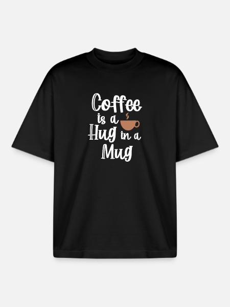 Koffein Kaffee Statement Kaffeetasse Kaffeetrinker - Boxy Heavyweight Unisex Organic T-Shirt von Stanley/Stella - Schwarz