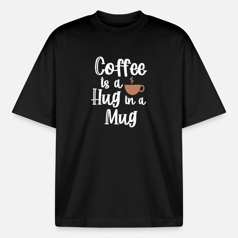 Koffein Kaffee Statement Kaffeetasse Kaffeetrinker - Boxy Heavyweight Unisex Organic T-Shirt von Stanley/Stella - Schwarz