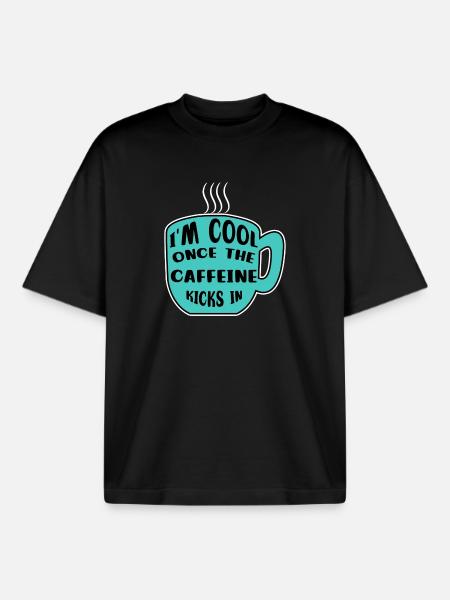 Koffein Kaffeetrinker Kaffeetasse Kaffee Statement - Boxy Heavyweight Unisex Organic T-Shirt von Stanley/Stella - Schwarz