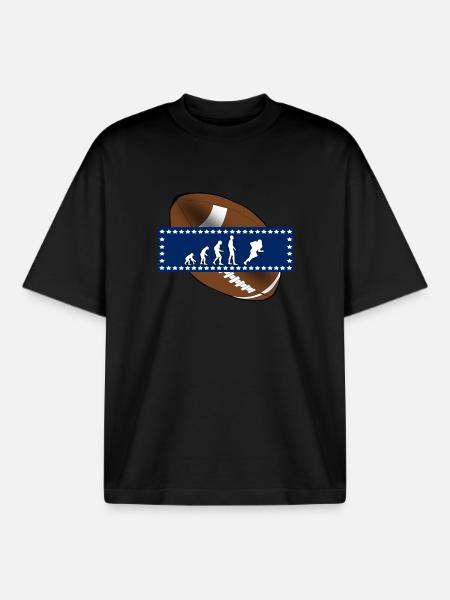 EVOLUTION AMERICAN FOOTBALL USA Gift - Boxy Heavyweight Unisex Organic T-Shirt by Stanley/Stella - black