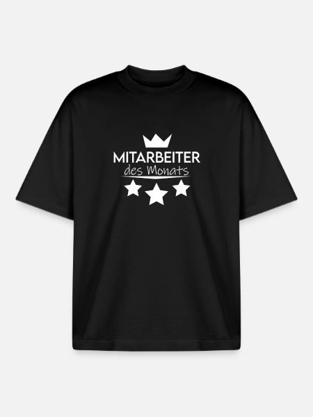 Mitarbeiter des Monats Geschenk - Boxy Heavyweight Unisex Organic T-Shirt von Stanley/Stella - Schwarz