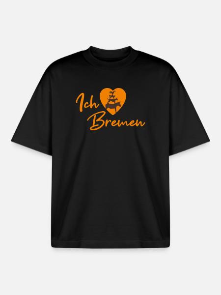 Ich liebe Bremen - Schriftzug - Boxy Heavyweight Unisex Organic T-Shirt von Stanley/Stella - Schwarz