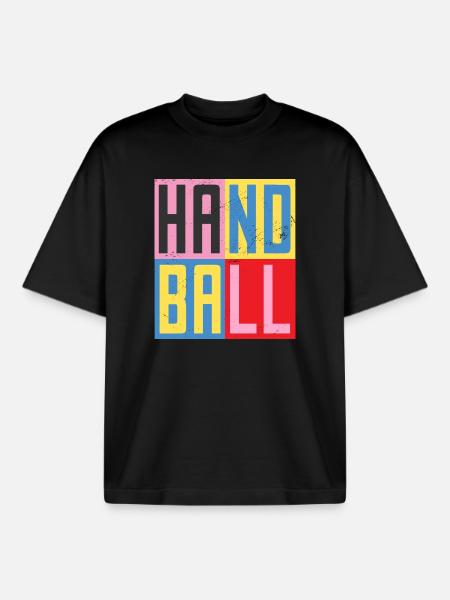 Design Handball - T-shirt unisexe boxy épais biologique Stanley/Stella - noir