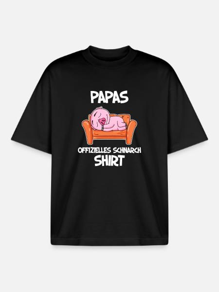 Papa Schlafshirt Vater Geschenk - Boxy Heavyweight Unisex Organic T-Shirt von Stanley/Stella - Schwarz