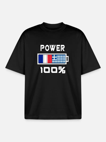 Greece and France feed 100% - Boxy Heavyweight Unisex Organic T-Shirt by Stanley/Stella - black