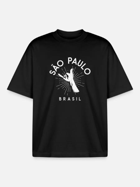 Sao Paulo Shaka Brasil - Boxy Heavyweight Unisex Organic T-Shirt by Stanley/Stella - black