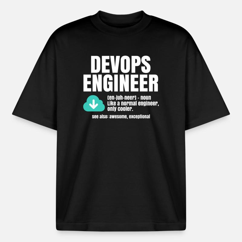 Devops Engineer - Boxy Heavyweight Unisex Organic T-Shirt by Stanley/Stella - black