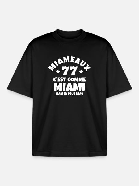 Meaux, Miami, 77 - T-shirt unisexe boxy épais biologique Stanley/Stella - noir