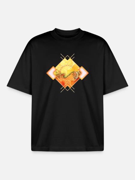 Elegant roses with key notes - Boxy Heavyweight Unisex Organic T-Shirt by Stanley/Stella - black