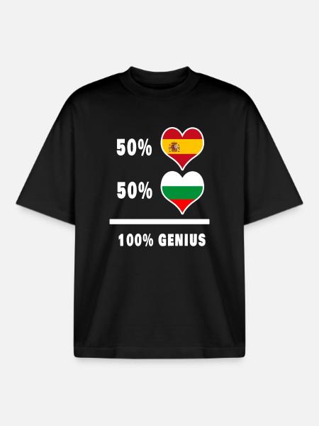 Bulgaria and Spain genius / gift - Boxy Heavyweight Unisex Organic T-Shirt by Stanley/Stella - black