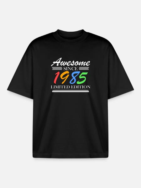 1985 - Born 1985 - Fantastic since 1985 - Boxy Heavyweight Unisex Organic T-Shirt by Stanley/Stella - black