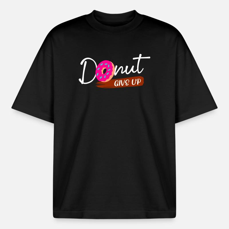 Sweets Statement Donut Snacking Baking - Boxy Heavyweight Unisex Organic T-Shirt by Stanley/Stella - black