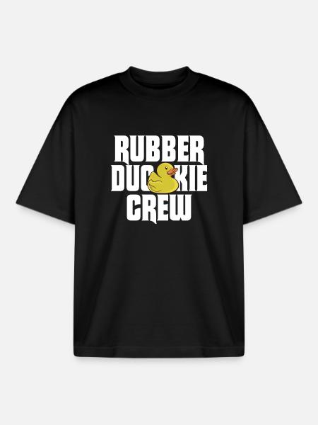 Rubber Duck Rubber Duckie Crew - Boxy Heavyweight Unisex Organic T-Shirt by Stanley/Stella - black