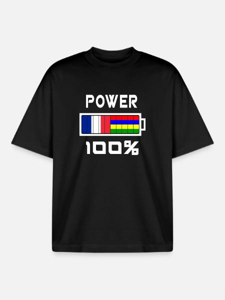 Mauritius and France feed 100% - Boxy Heavyweight Unisex Organic T-Shirt by Stanley/Stella - black