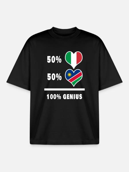 Brilliant Italy and Namibia / Gift - Boxy Heavyweight Unisex Organic T-Shirt by Stanley/Stella - black
