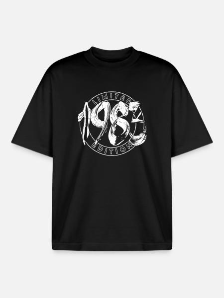 Limitierte Ausgabe 1984 Graffiti Circle - Boxy Heavyweight Unisex Organic T-Shirt von Stanley/Stella - Schwarz