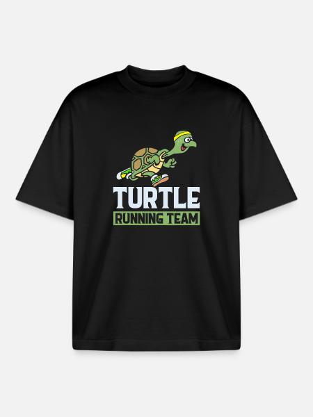 Turtle running team neu - Boxy Heavyweight Unisex Organic T-Shirt von Stanley/Stella - Schwarz