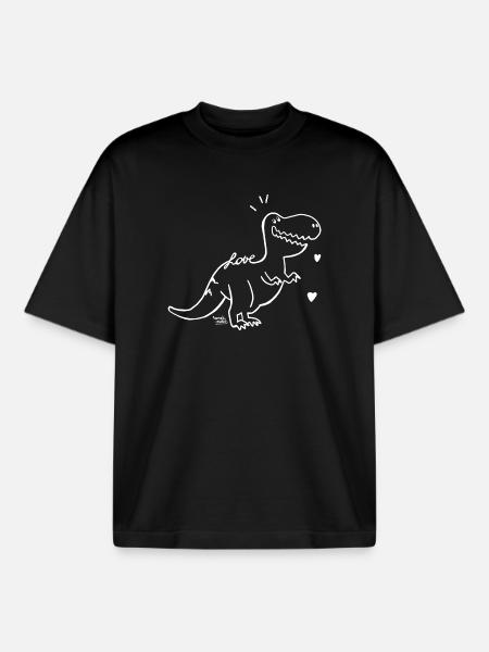 Dinosaure - bébé T-Rex - T-shirt unisexe boxy épais biologique Stanley/Stella - noir