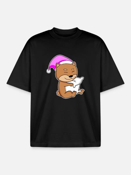 Dog dog breed Shiba Inu - Boxy Heavyweight Unisex Organic T-Shirt by Stanley/Stella - black