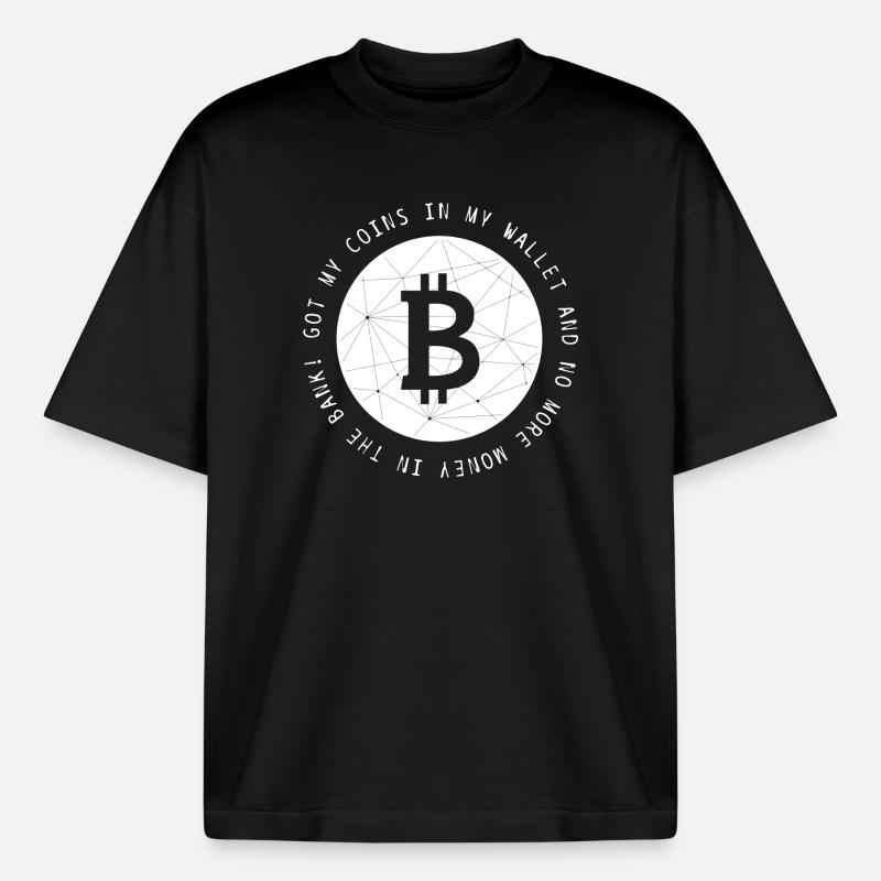 Bitcoin BTC Krypto Crypto lustig cool Spruch - Boxy Heavyweight Unisex Organic T-Shirt von Stanley/Stella - Schwarz
