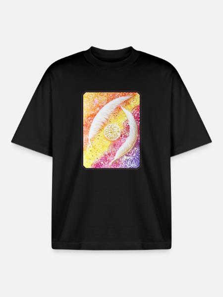 Sjælens englefjer - Sonja Ariel von Staden - Stanley/Stella unisex boxy heavyweight T-shirt økologisk - sort