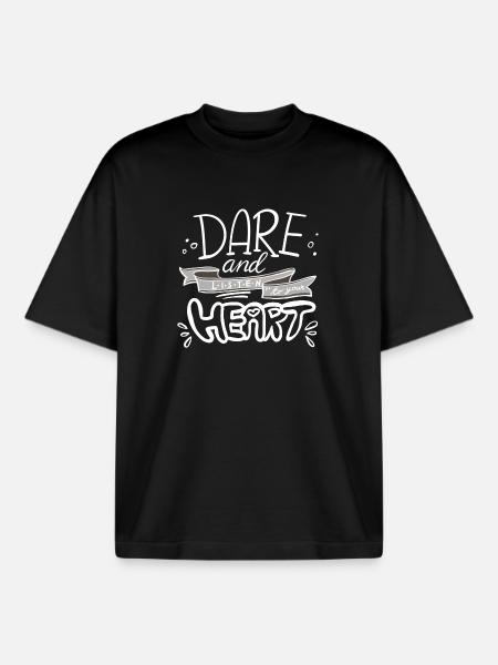 Motivational hand lettering message - Boxy Heavyweight Unisex Organic T-Shirt by Stanley/Stella - black